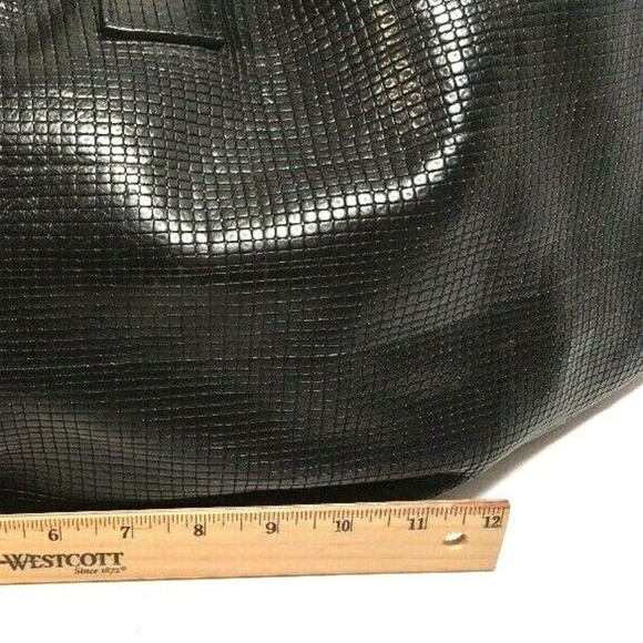 Sondra Roberts Black Faux Leather Patterned Hobo - Picture 4 of 8